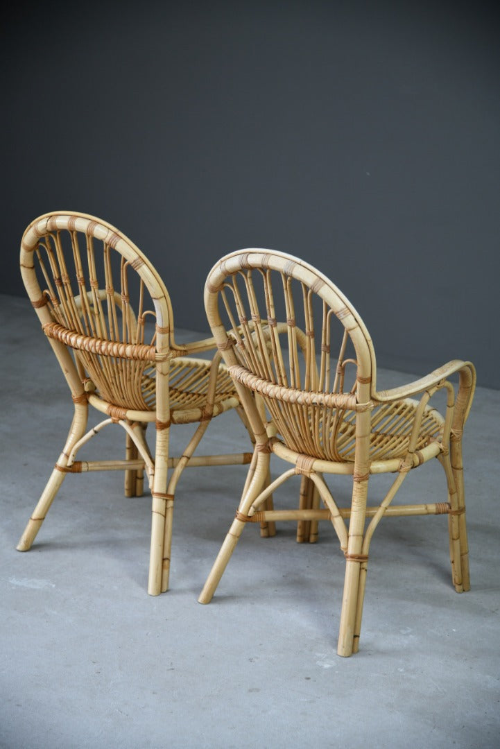 Pair Retro Bamboo Chairs