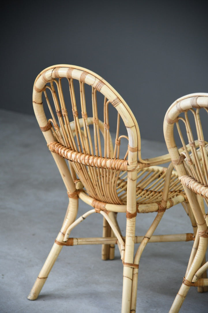 Pair Retro Bamboo Chairs