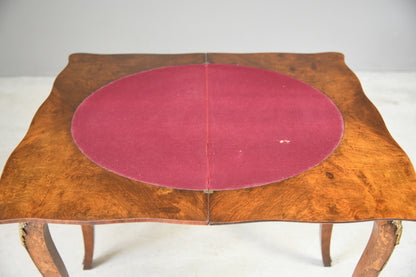 Antique French Marquetry Games Table