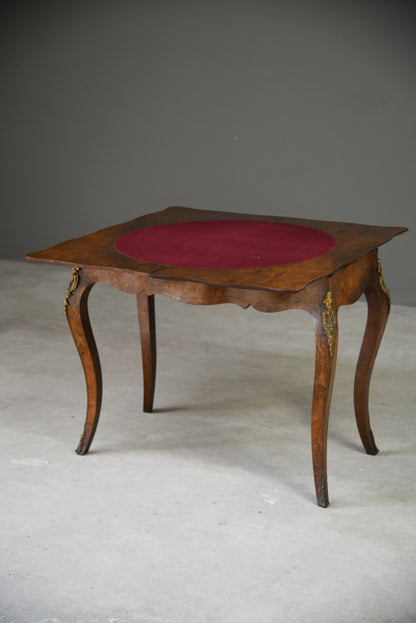 Antique French Marquetry Games Table