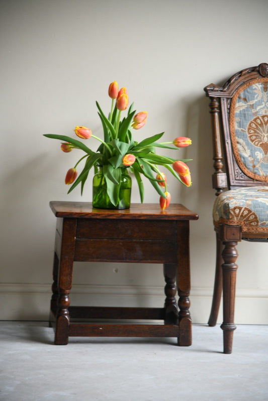 Antique Oak Joint Stool