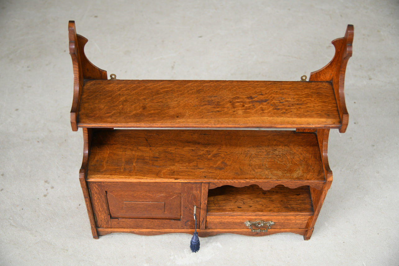 Antique Oak Wall Shelf