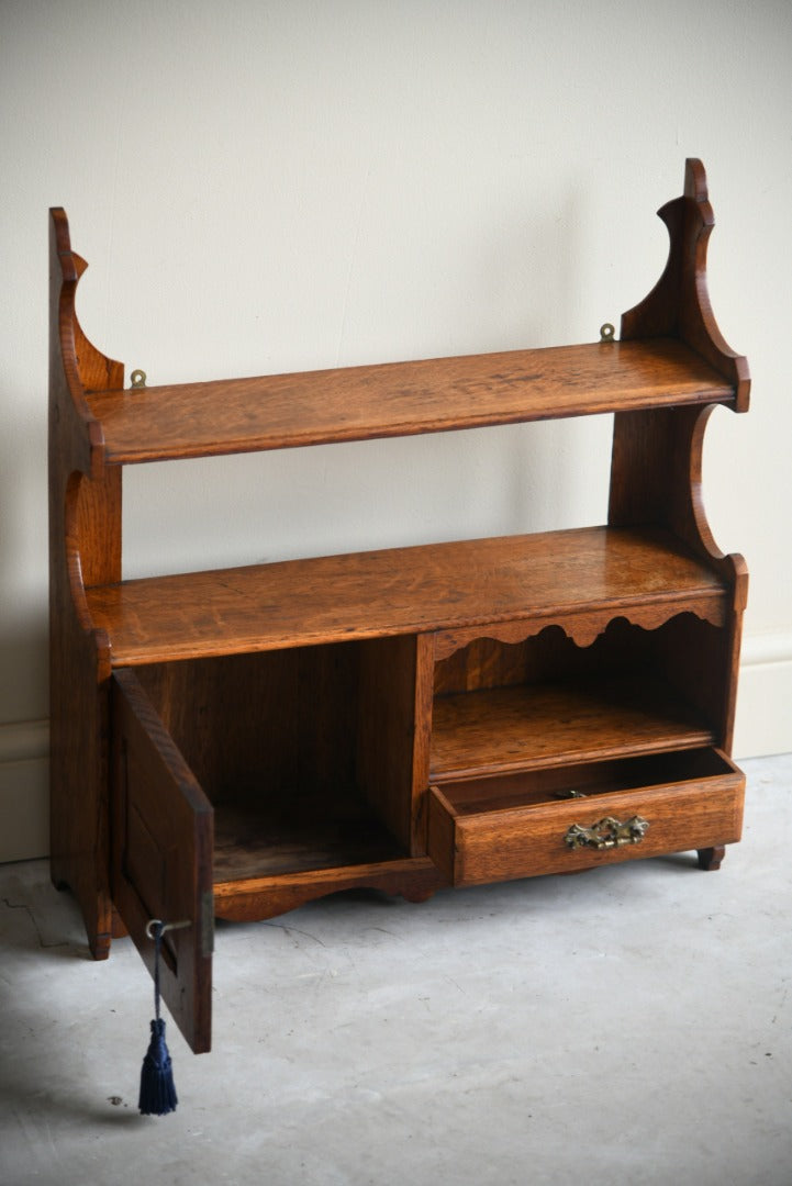 Antique Oak Wall Shelf