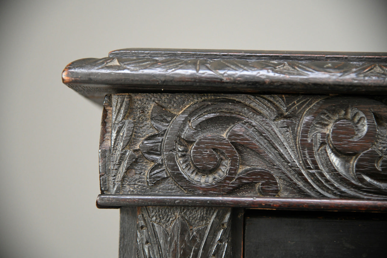 Victorian Dark Oak Shallow Chest of Drawers