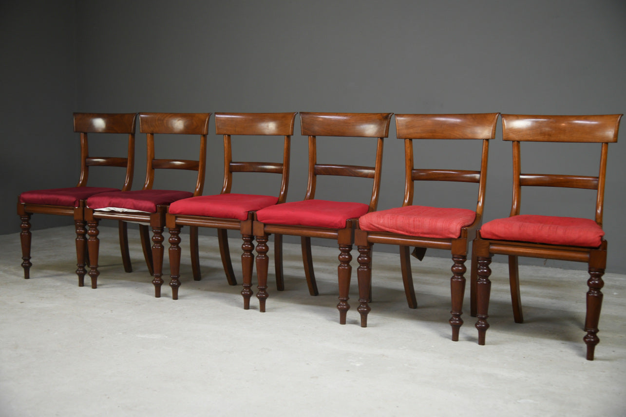 Set 6 Victorian Bar Back Dining Chairs