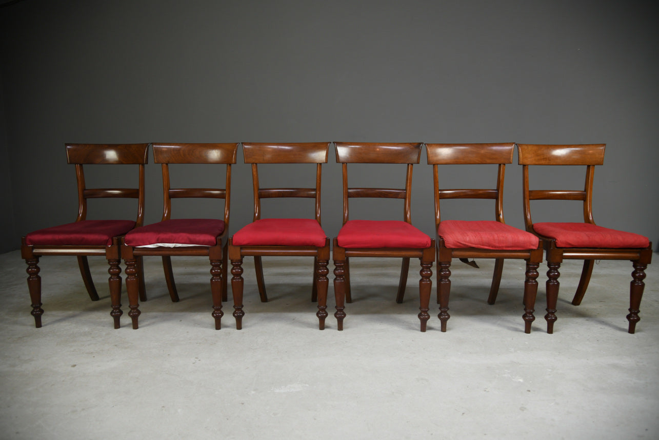 Set 6 Victorian Bar Back Dining Chairs