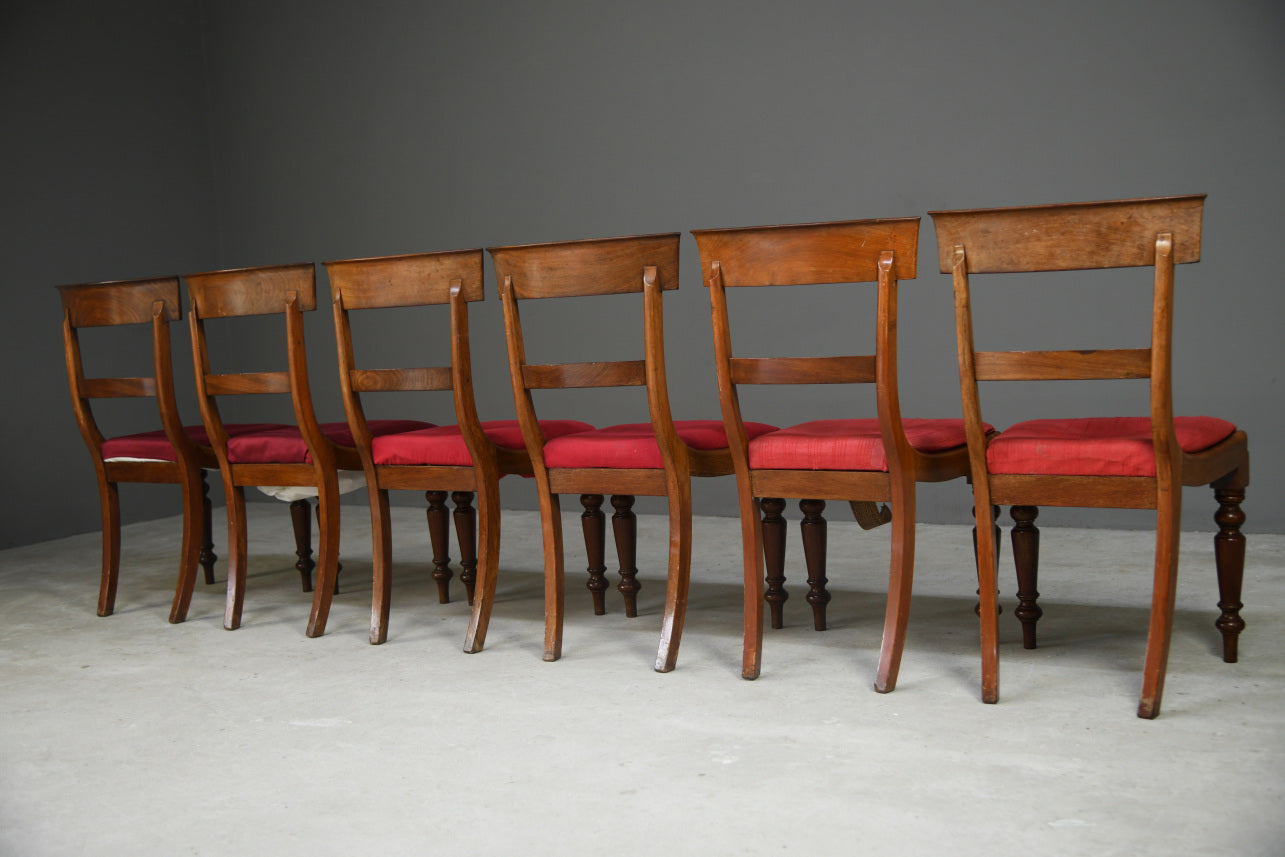 Set 6 Victorian Bar Back Dining Chairs