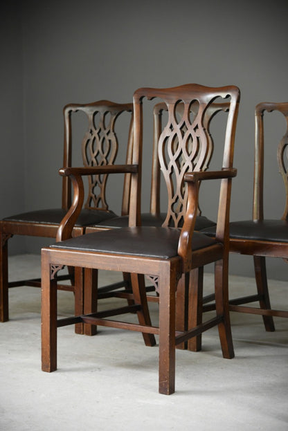 8 Jas Shoolbred Chippendale Style Dining Chairs