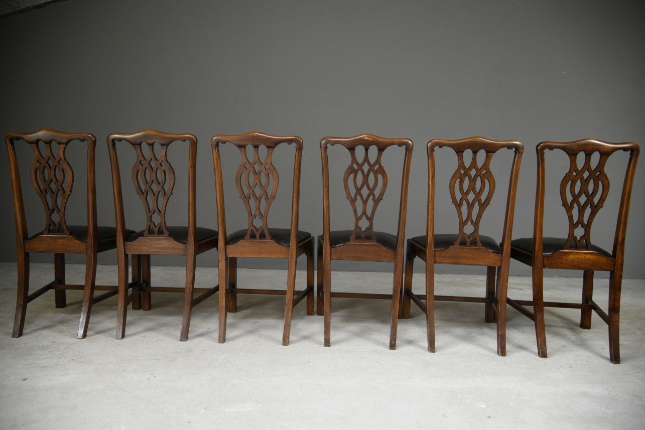 8 Jas Shoolbred Chippendale Style Dining Chairs