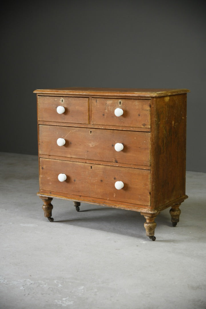 Small Rustic Antique Pine Chest of Drawers