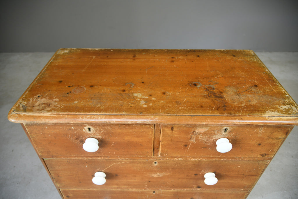 Small Rustic Antique Pine Chest of Drawers