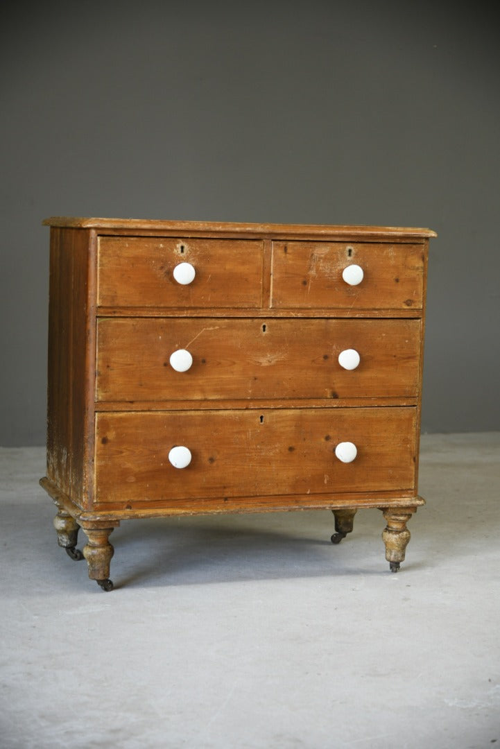 Small Rustic Antique Pine Chest of Drawers