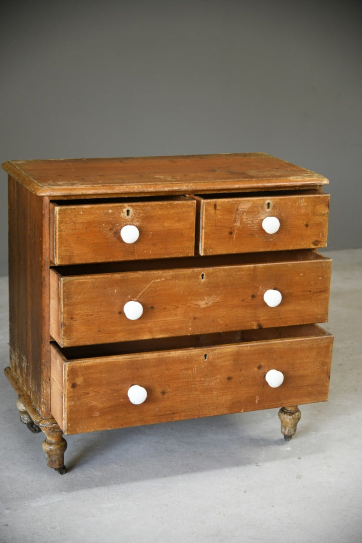 Small Rustic Antique Pine Chest of Drawers