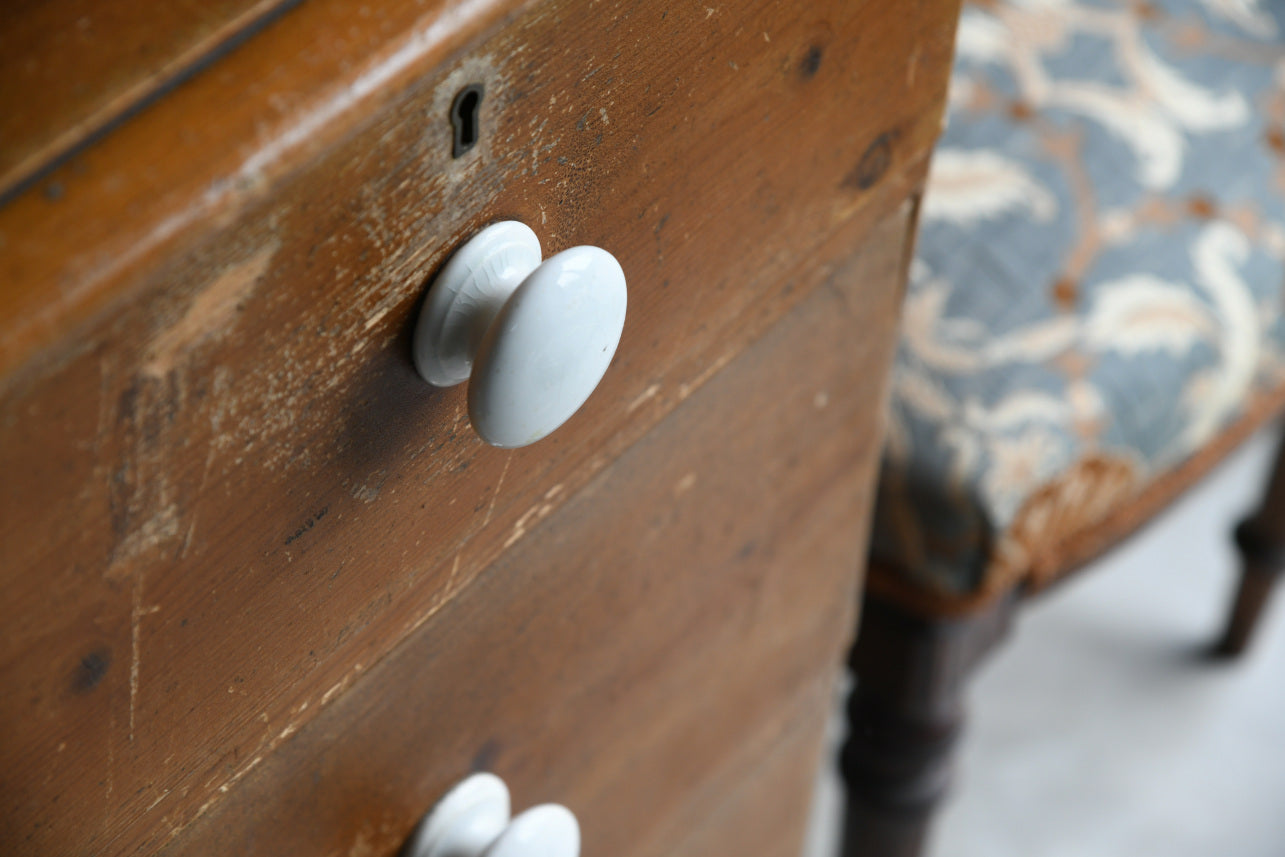 Small Rustic Antique Pine Chest of Drawers