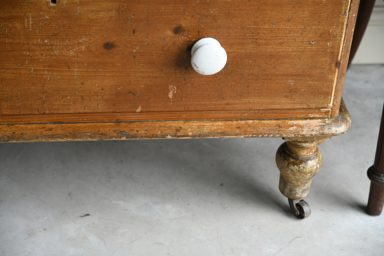 Small Rustic Antique Pine Chest of Drawers