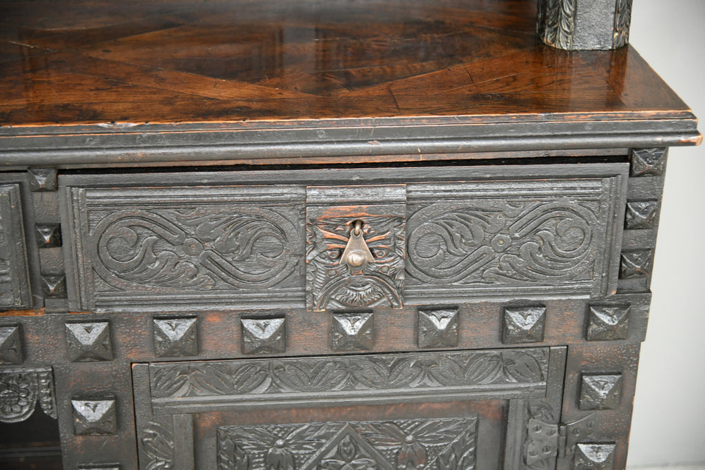 Large Antique Carved Oak Dresser