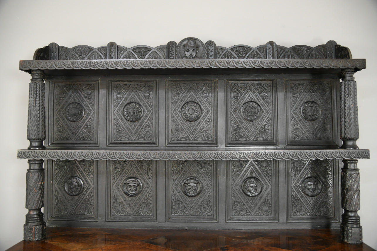 Large Antique Carved Oak Dresser