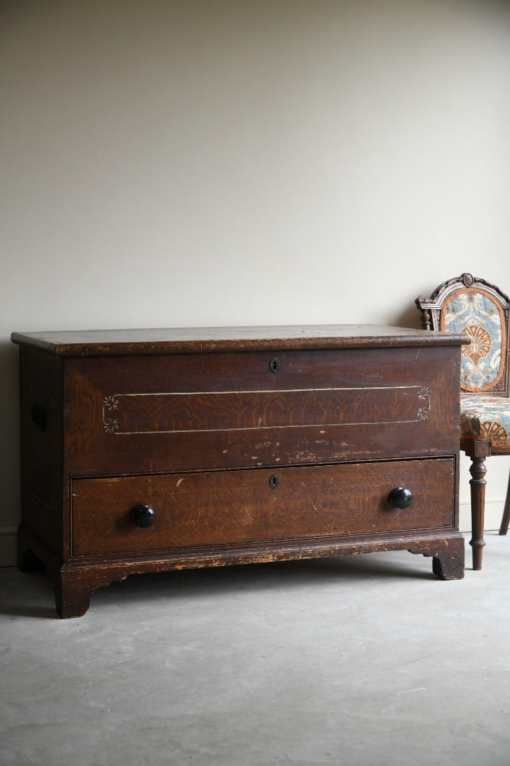 Antique Grained Pine Rustic Chest