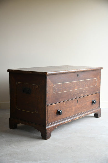 Antique Grained Pine Rustic Chest