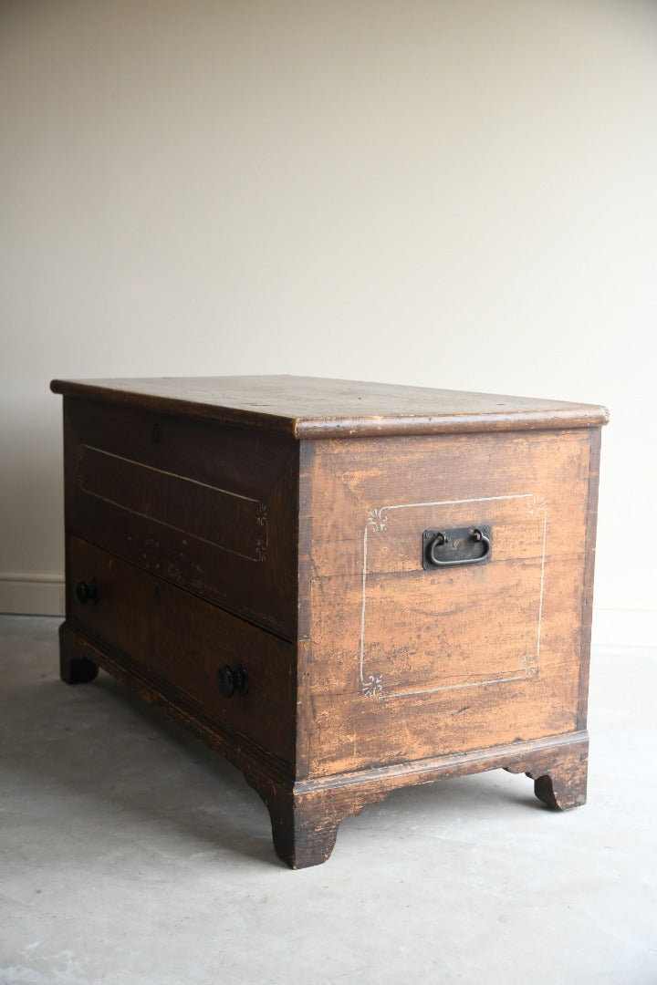 Antique Grained Pine Rustic Chest