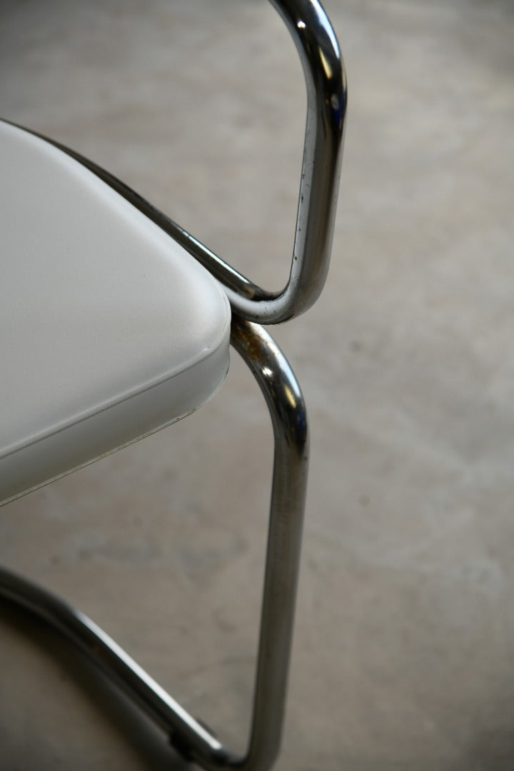 4 Chrome Cantilever Dining Chairs