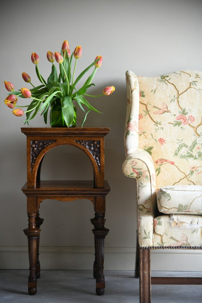 Victorian Square Oak Side Table