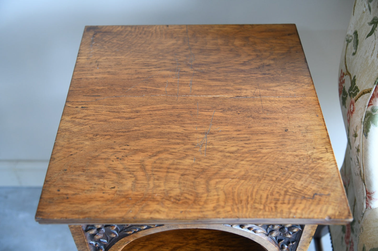 Victorian Square Oak Side Table