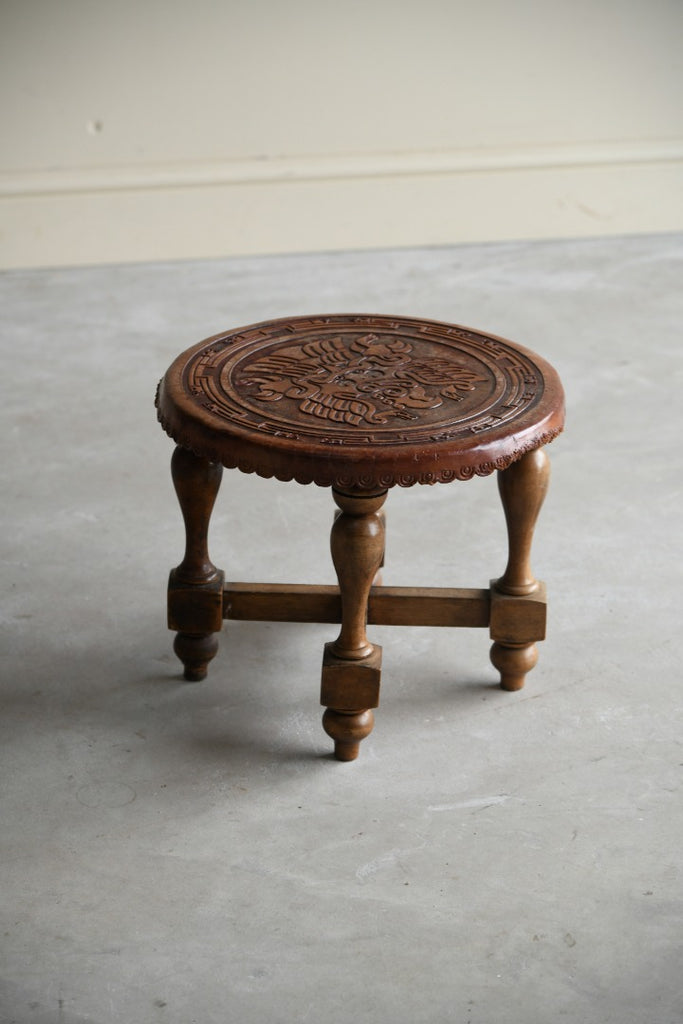 Vintage Mexican Leather Stool