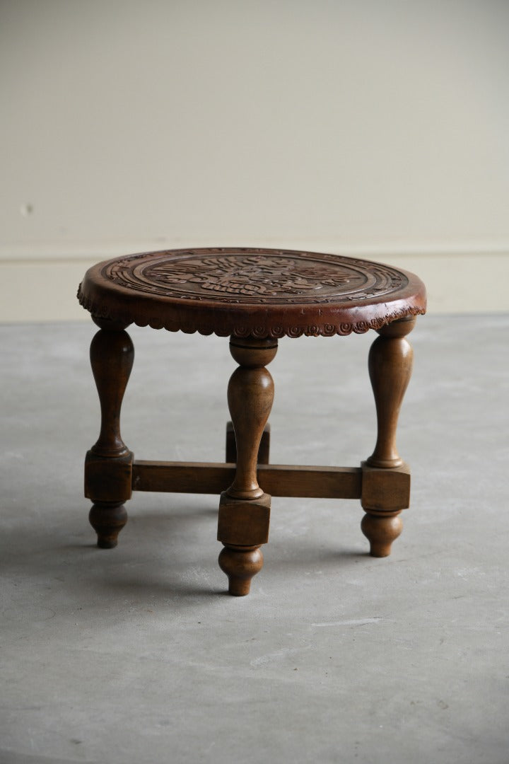 Vintage Mexican Leather Stool