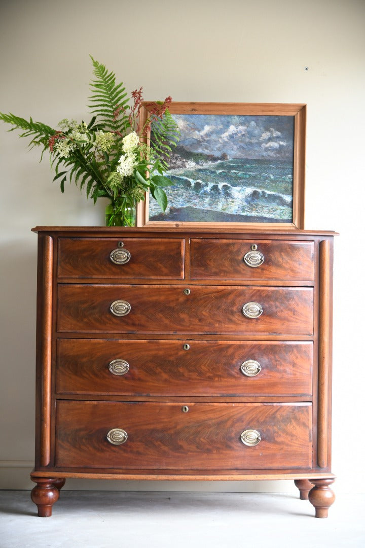 Antique Mahogany Bow Front Chest of Drawers