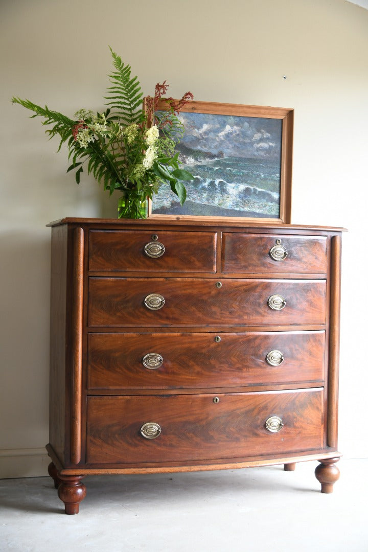 Antique Mahogany Bow Front Chest of Drawers