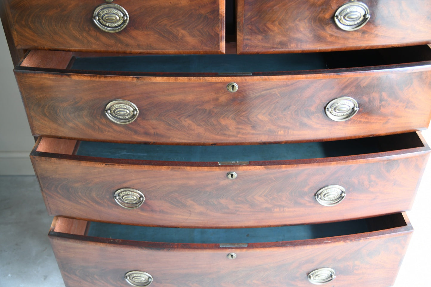 Antique Mahogany Bow Front Chest of Drawers