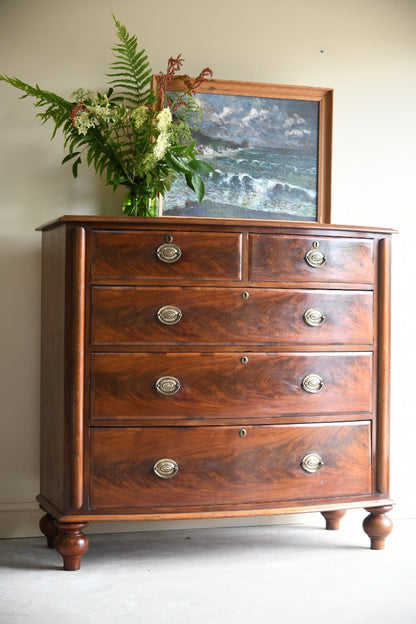 Antique Mahogany Bow Front Chest of Drawers