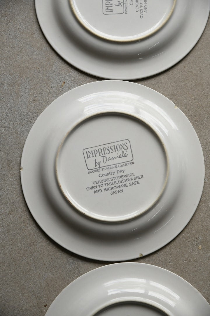 6 x Impressions by Daniele Stoneware Dinner Plates