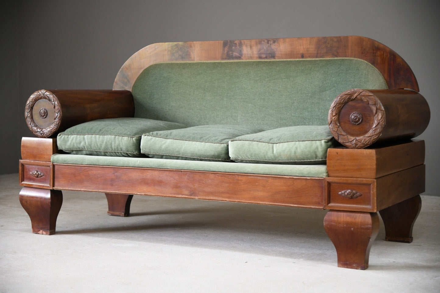 Antique Mahogany Biedermeier Sofa