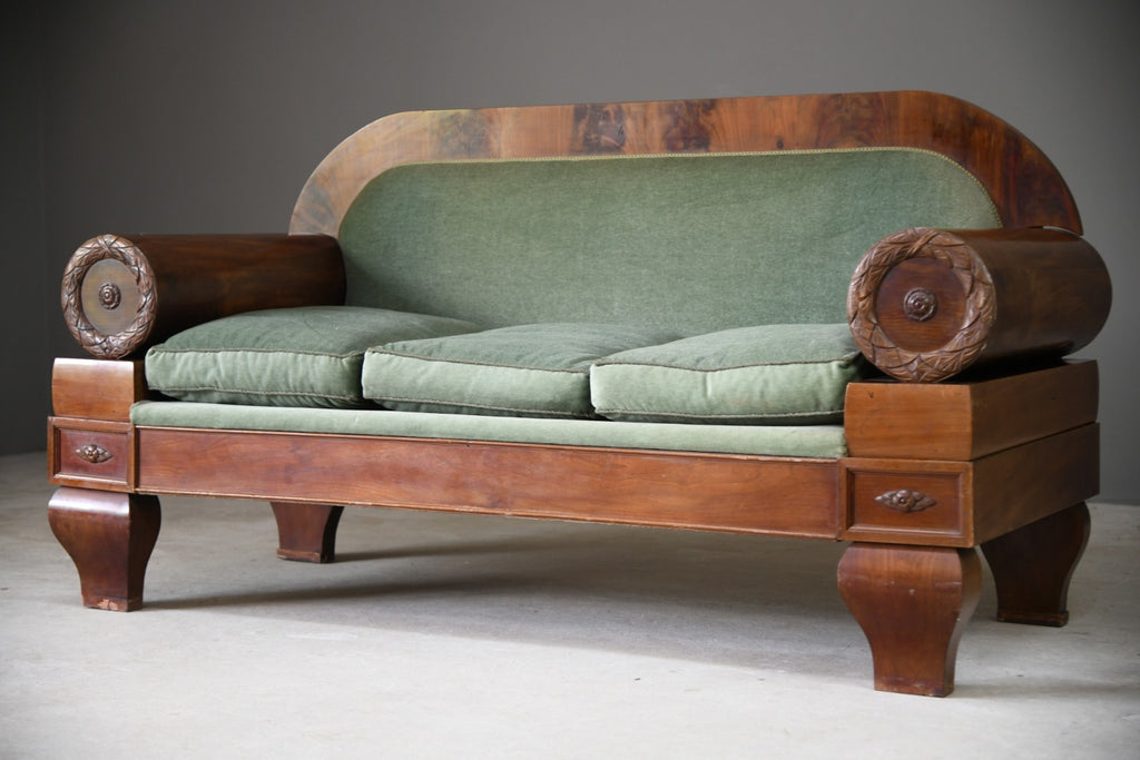 Antique Mahogany Biedermeier Sofa