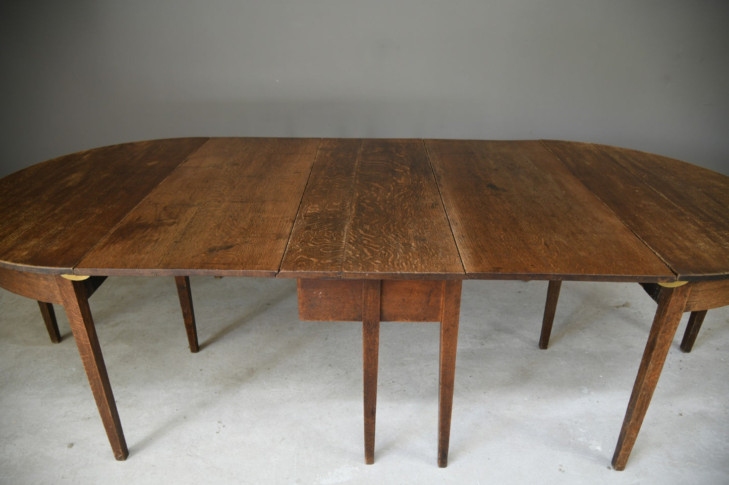 Large Georgian Oak D End Dining Table