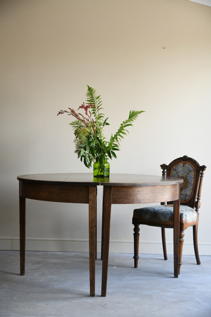 Large Georgian Oak D End Dining Table