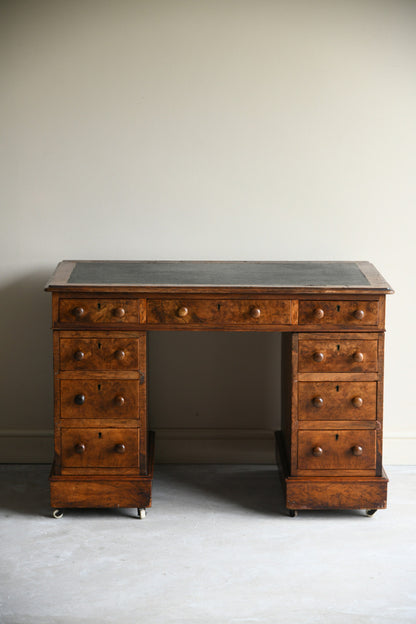 Victorian Burr Walnut Desk