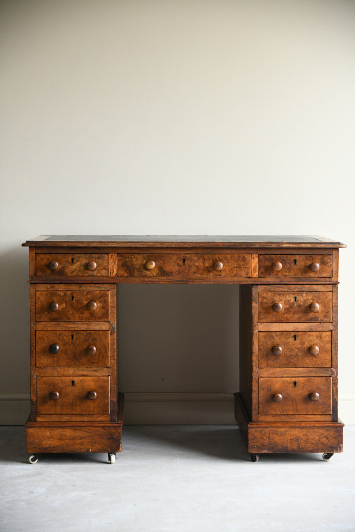 Victorian Burr Walnut Desk