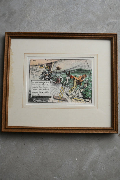 Vintage Charles Crombie Cricket Print