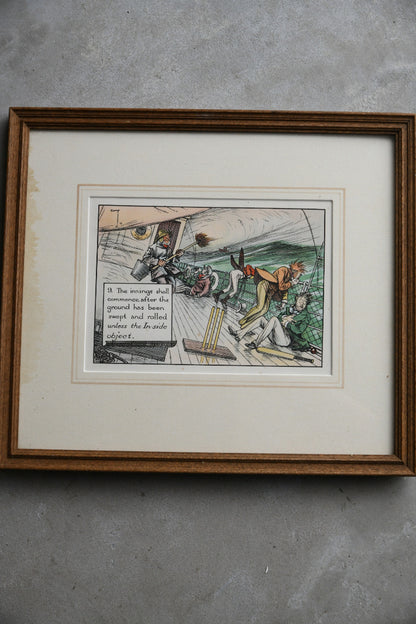 Vintage Charles Crombie Cricket Print