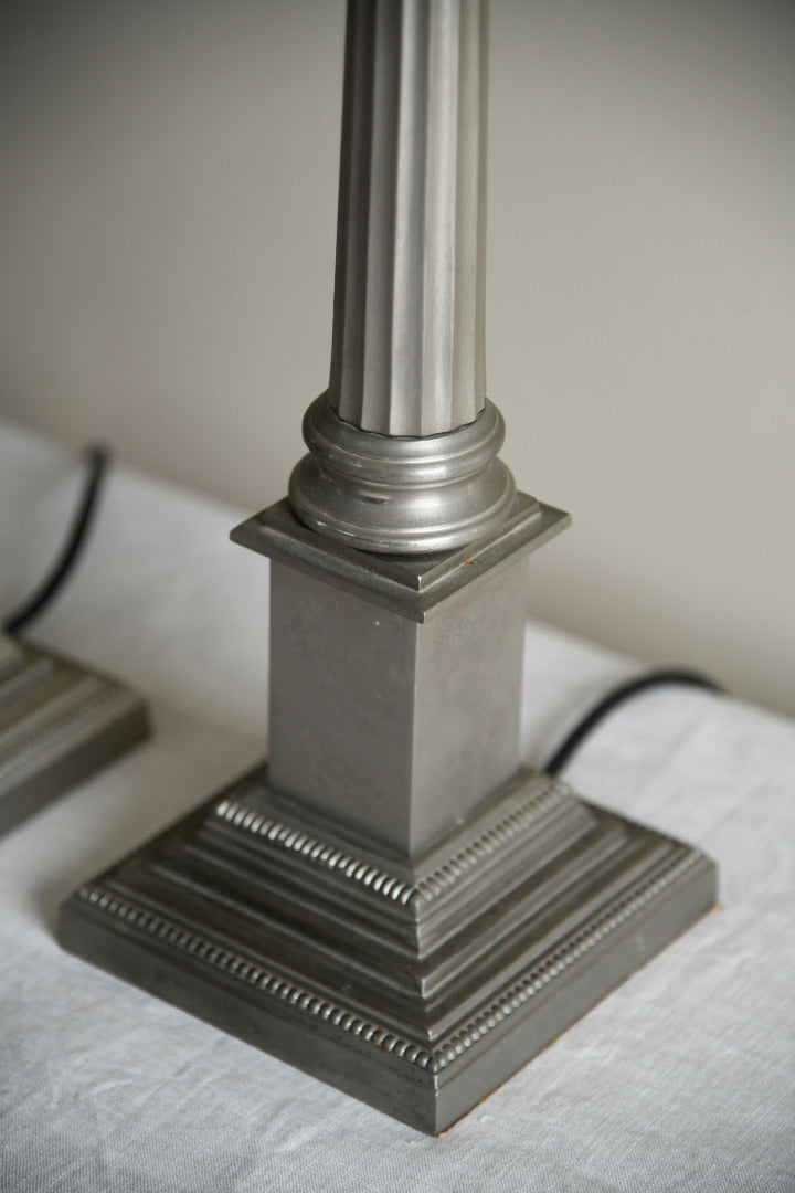 Pair Laura Ashley Corinthian Column Table Lamps