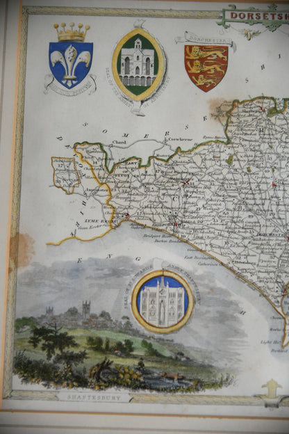 Framed Dorset Map