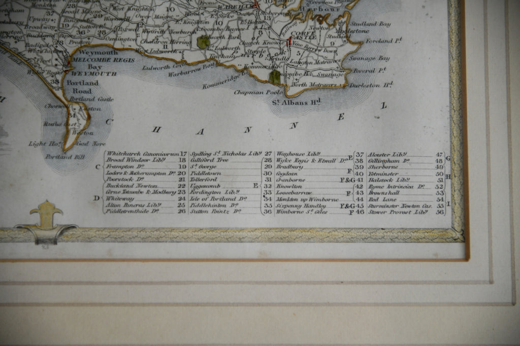 Framed Dorset Map