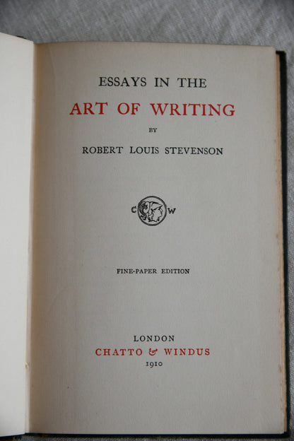 Essays in the Art of Writing - Robert Louis Stevenson