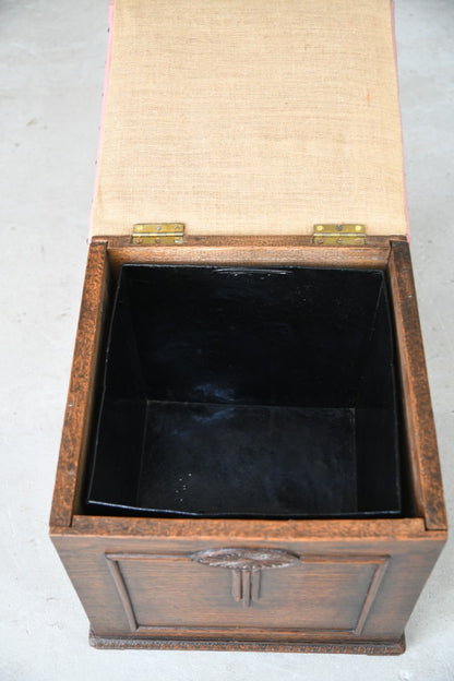 Vintage Oak Coal Box