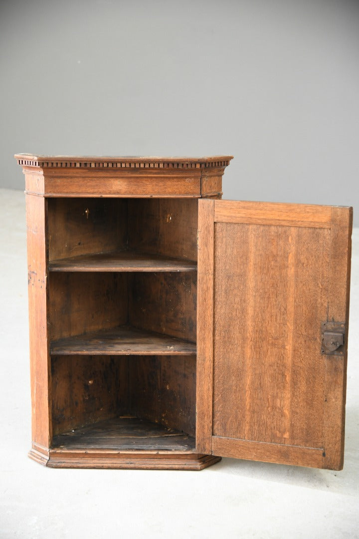 Antique Oak Corner Cupboard