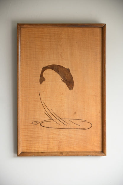 Leaping Salmon Marquetry Picture