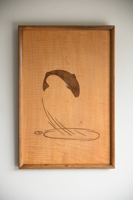 Leaping Salmon Marquetry Picture